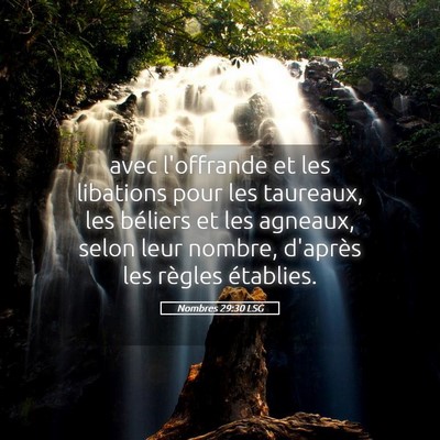 Picture 05 - Nombres 29:30 LSG - avec l'offrande et les libations pour les - Bible Verse Picture