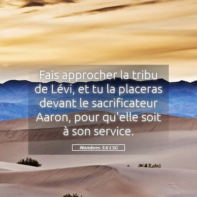 Picture 05 - Nombres 3:6 LSG - Fais approcher la tribu de Lévi, et tu la - Bible Verse Picture