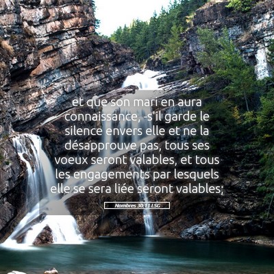 Picture 05 - Nombres 30:11 LSG - et que son mari en aura connaissance, -s'il garde - Bible Verse Picture