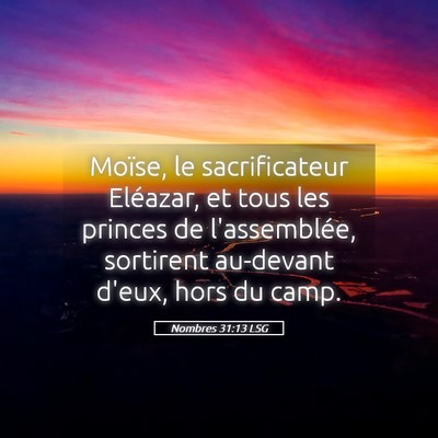 Picture 05 - Nombres 31:13 LSG - Moïse, le sacrificateur Eléazar, et tous les - Bible Verse Picture
