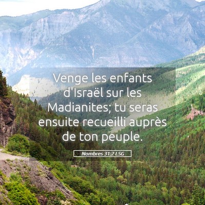Picture 05 - Nombres 31:2 LSG - Venge les enfants d'Israël sur les Madianites; - Bible Verse Picture