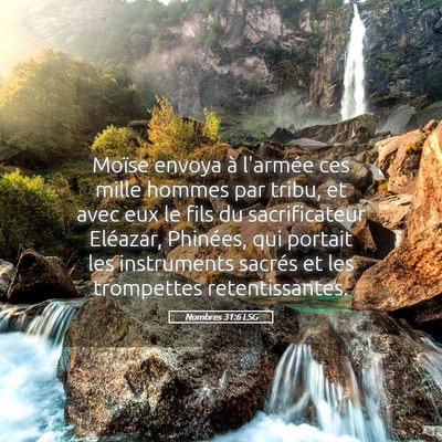 Picture 05 - Nombres 31:6 LSG - Moïse envoya à l'armée ces mille hommes par - Bible Verse Picture