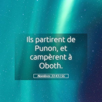 Picture 05 - Nombres 33:43 LSG - Ils partirent de Punon, et campèrent à - Bible Verse Picture