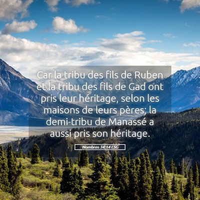 Picture 05 - Nombres 34:14 LSG - Car la tribu des fils de Ruben et la tribu des - Bible Verse Picture