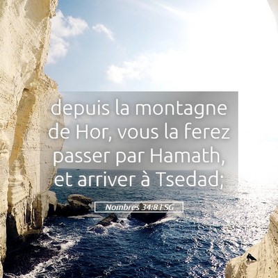 Picture 05 - Nombres 34:8 LSG - depuis la montagne de Hor, vous la ferez passer - Bible Verse Picture