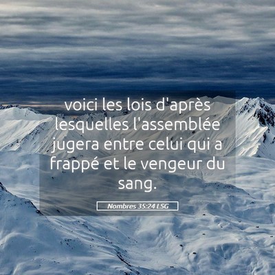 Picture 05 - Nombres 35:24 LSG - voici les lois d'après lesquelles l'assemblée - Bible Verse Picture