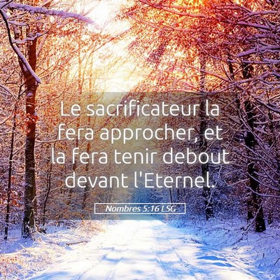 Picture 05 - Nombres 5:16 LSG - Le sacrificateur la fera approcher, et la fera - Bible Verse Picture