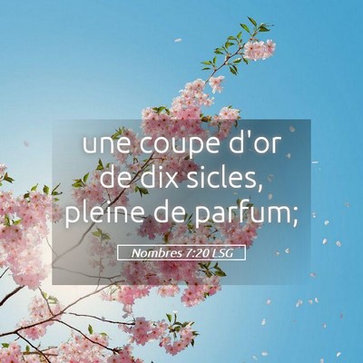 Picture 05 - Nombres 7:20 LSG - une coupe d'or de dix sicles, pleine de - Bible Verse Picture