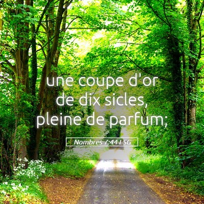 Picture 05 - Nombres 7:44 LSG - une coupe d'or de dix sicles, pleine de - Bible Verse Picture