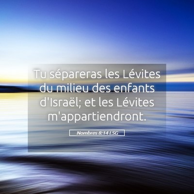 Picture 05 - Nombres 8:14 LSG - Tu sépareras les Lévites du milieu des enfants - Bible Verse Picture