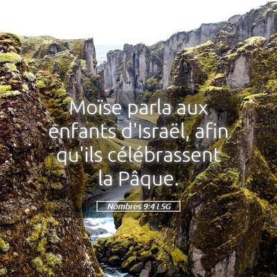Picture 05 - Nombres 9:4 LSG - Moïse parla aux enfants d'Israël, afin qu'ils - Bible Verse Picture