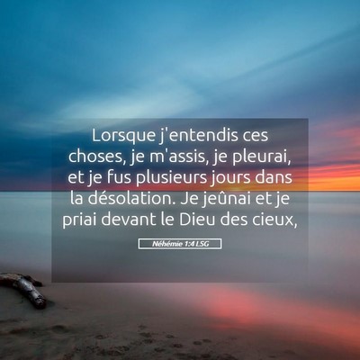 Picture 05 - Néhémie 1:4 LSG - Lorsque j'entendis ces choses, je m'assis, je - Bible Verse Picture