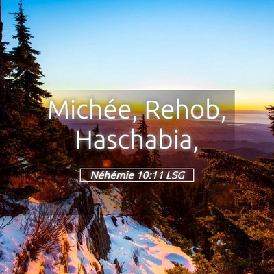 Picture 05 - Néhémie 10:11 LSG - Michée, Rehob, - Bible Verse Picture