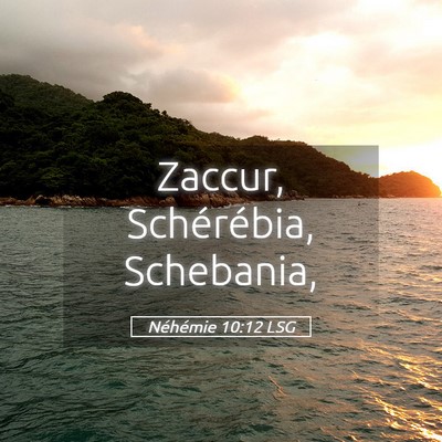 Picture 05 - Néhémie 10:12 LSG - Zaccur, Schérébia, - Bible Verse Picture
