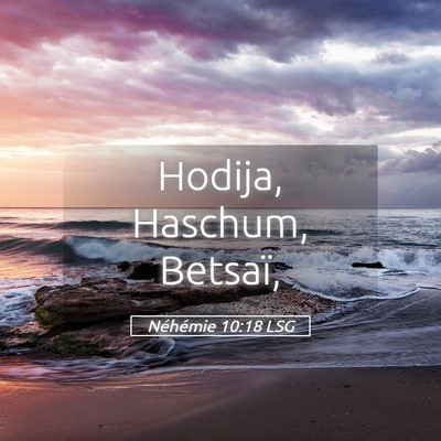Picture 05 - Néhémie 10:18 LSG - Hodija, Haschum, - Bible Verse Picture