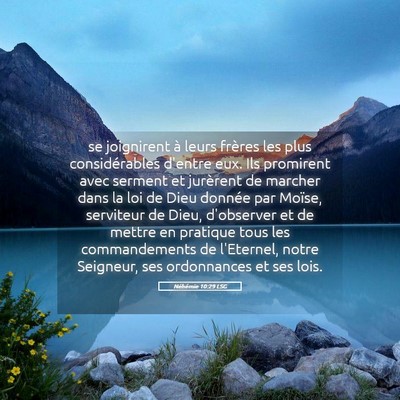 Picture 05 - Néhémie 10:29 LSG - se joignirent à leurs frères les plus - Bible Verse Picture