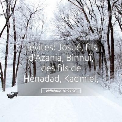 Picture 05 - Néhémie 10:9 LSG - Lévites: Josué, fils d'Azania, Binnuï, des - Bible Verse Picture
