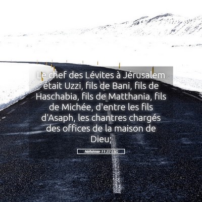 Picture 05 - Néhémie 11:22 LSG - Le chef des Lévites à Jérusalem était Uzzi, - Bible Verse Picture