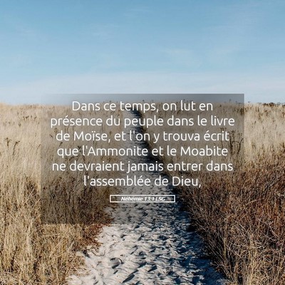 Picture 05 - Néhémie 13:1 LSG - Dans ce temps, on lut en présence du peuple dans - Bible Verse Picture