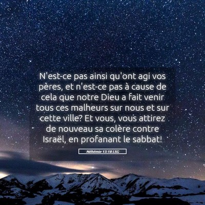 Picture 05 - Néhémie 13:18 LSG - N'est-ce pas ainsi qu'ont agi vos pères, et - Bible Verse Picture