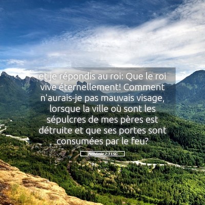 Picture 05 - Néhémie 2:3 LSG - et je répondis au roi: Que le roi vive - Bible Verse Picture