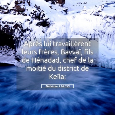 Picture 05 - Néhémie 3:18 LSG - Après lui travaillèrent leurs frères, Bavvaï, - Bible Verse Picture