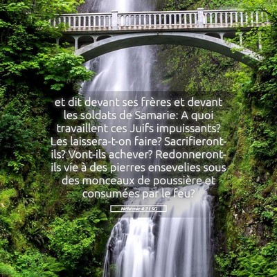 Picture 05 - Néhémie 4:2 LSG - et dit devant ses frères et devant les soldats - Bible Verse Picture