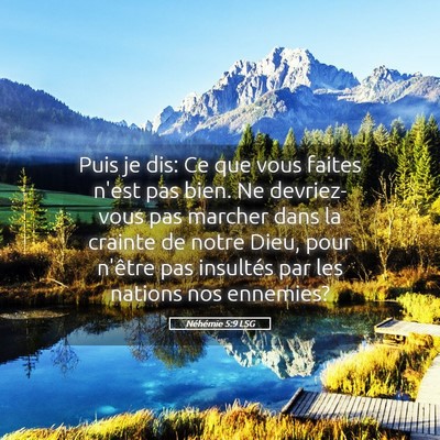 Picture 05 - Néhémie 5:9 LSG - Puis je dis: Ce que vous faites n'est pas bien. - Bible Verse Picture