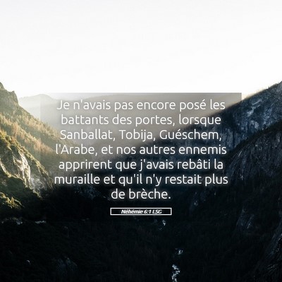 Picture 05 - Néhémie 6:1 LSG - Je n'avais pas encore posé les battants des - Bible Verse Picture