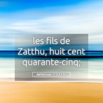 Picture 05 - Néhémie 7:13 LSG - les fils de Zatthu, huit cent - Bible Verse Picture