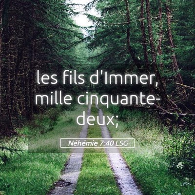 Picture 05 - Néhémie 7:40 LSG - les fils d'Immer, mille - Bible Verse Picture