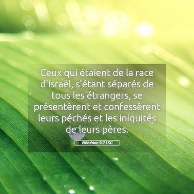 Picture 05 - Néhémie 9:2 LSG - Ceux qui étaient de la race d'Israël, s'étant - Bible Verse Picture