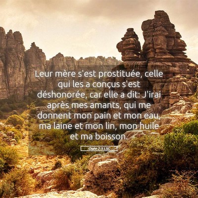 Picture 05 - Osée 2:5 LSG - Leur mère s'est prostituée, celle qui les a - Bible Verse Picture