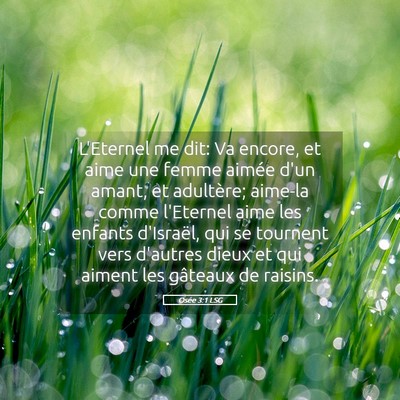 Picture 05 - Osée 3:1 LSG - L'Eternel me dit: Va encore, et aime une femme - Bible Verse Picture