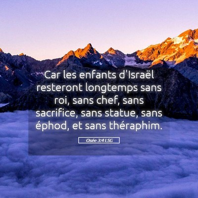 Picture 05 - Osée 3:4 LSG - Car les enfants d'Israël resteront longtemps - Bible Verse Picture
