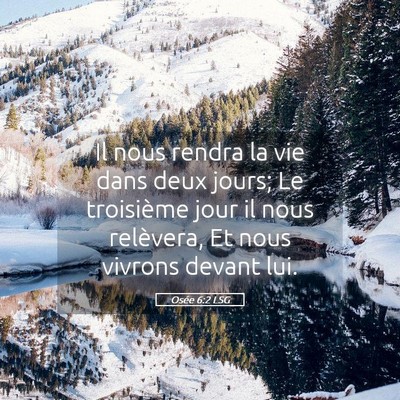 Picture 05 - Osée 6:2 LSG - Il nous rendra la vie dans deux jours; Le - Bible Verse Picture