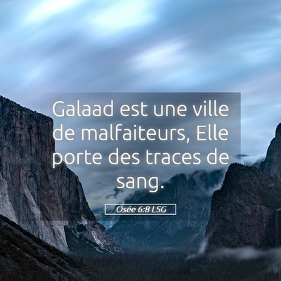 Picture 05 - Osée 6:8 LSG - Galaad est une ville de malfaiteurs, Elle porte - Bible Verse Picture
