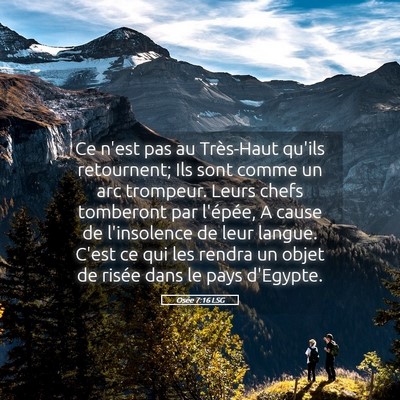 Picture 05 - Osée 7:16 LSG - Ce n'est pas au Très-Haut qu'ils retournent; Ils - Bible Verse Picture