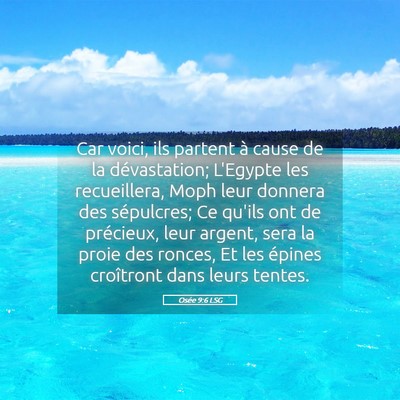 Picture 05 - Osée 9:6 LSG - Car voici, ils partent à cause de la - Bible Verse Picture