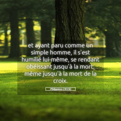 Picture 05 - Philippiens 2:8 LSG - et ayant paru comme un simple homme, il s'est - Bible Verse Picture