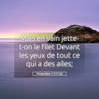Picture 05 - Proverbes 1:17 LSG - Mais en vain jette-t-on le filet Devant les yeux - Bible Verse Picture