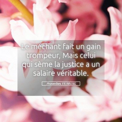 Picture 05 - Proverbes 11:18 LSG - Le méchant fait un gain trompeur, Mais celui qui - Bible Verse Picture