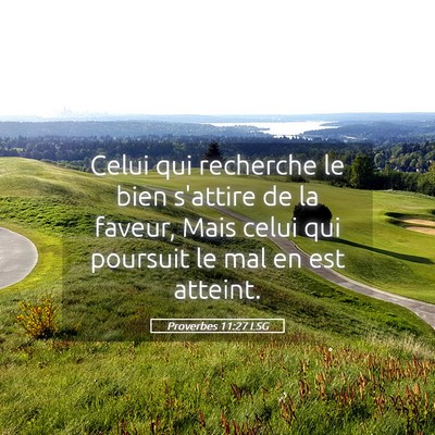 Picture 05 - Proverbes 11:27 LSG - Celui qui recherche le bien s'attire de la - Bible Verse Picture
