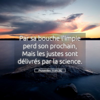 Picture 05 - Proverbes 11:9 LSG - Par sa bouche l'impie perd son prochain, Mais les - Bible Verse Picture