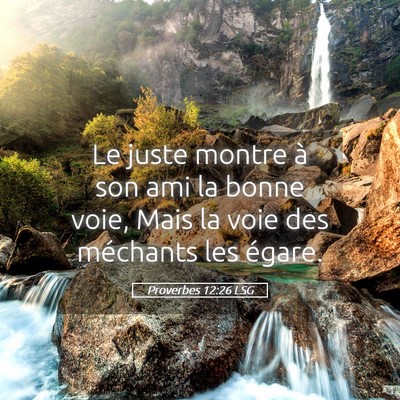 Picture 05 - Proverbes 12:26 LSG - Le juste montre à son ami la bonne voie, Mais la - Bible Verse Picture