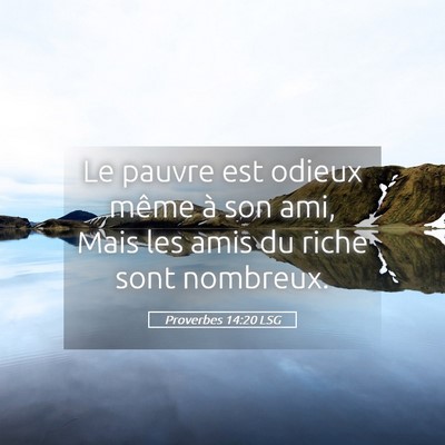 Picture 05 - Proverbes 14:20 LSG - Le pauvre est odieux même à son ami, Mais les - Bible Verse Picture