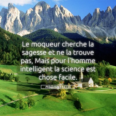 Picture 05 - Proverbes 14:6 LSG - Le moqueur cherche la sagesse et ne la trouve - Bible Verse Picture