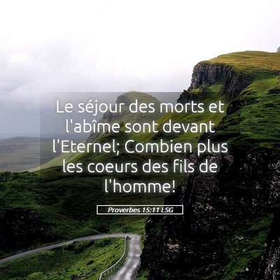 Picture 05 - Proverbes 15:11 LSG - Le séjour des morts et l'abîme sont devant - Bible Verse Picture