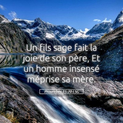 Picture 05 - Proverbes 15:20 LSG - Un fils sage fait la joie de son père, Et un - Bible Verse Picture
