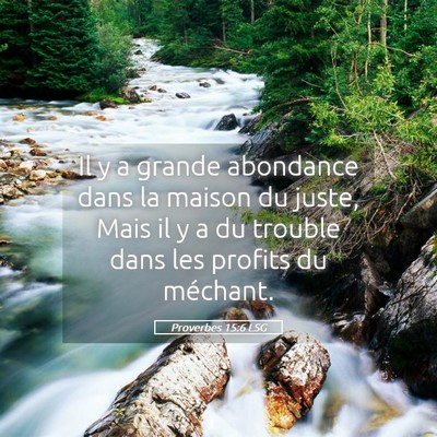 Picture 05 - Proverbes 15:6 LSG - Il y a grande abondance dans la maison du juste, - Bible Verse Picture